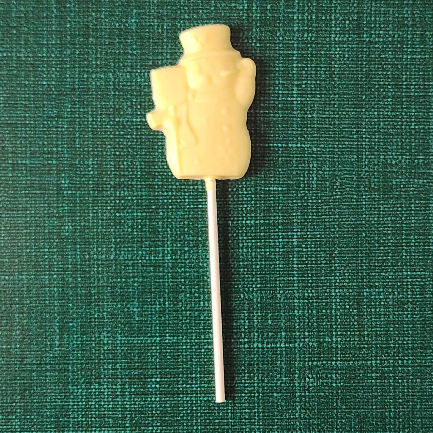 White Chocolate frosty the snowman lollipop