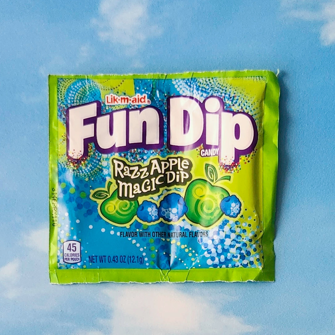 Fun Dip Razz Apple flavored candy powder.
0.5 oz packs.