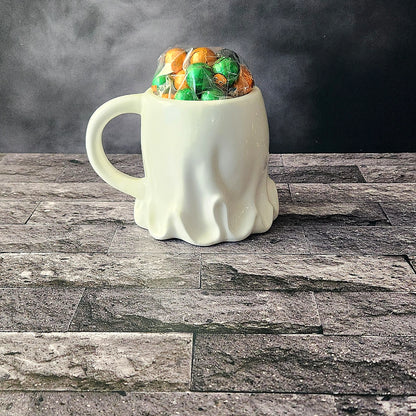 Boo Hoo Ghost Halloween Gift Mug with Chocolate