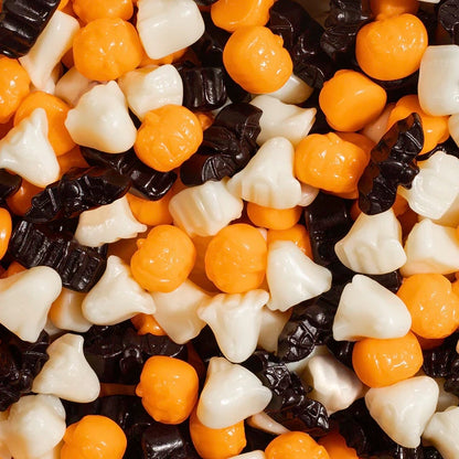 Ghoulish Gummies - Pumpkin, Bat and Ghost Gummies.