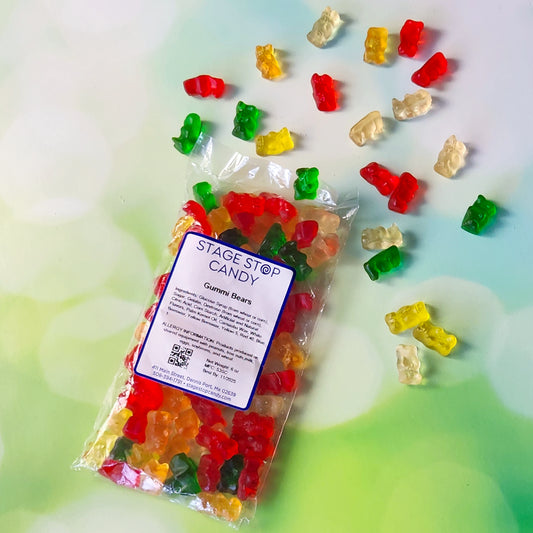 Indulge in our delightful Gummi Bears, packed in a convenient 6-ounce bag. Each bear bursts with one of five delicious flavors: Pineapple, Orange, Lemon, Strawberry, and Raspberry. 