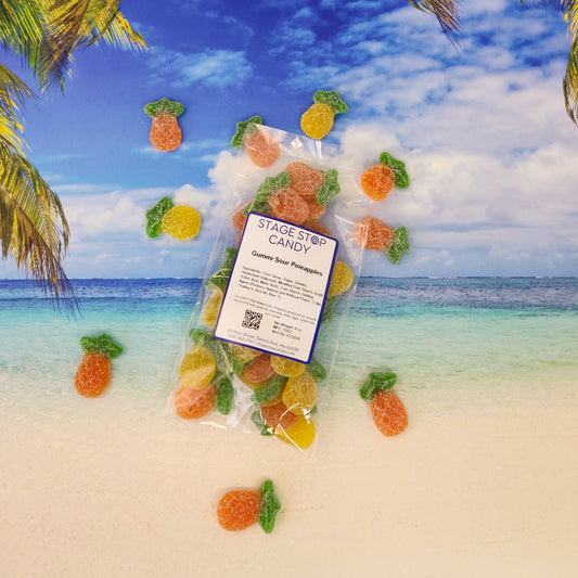 Sour Gummi Pineapples.
Available in 6oz bag