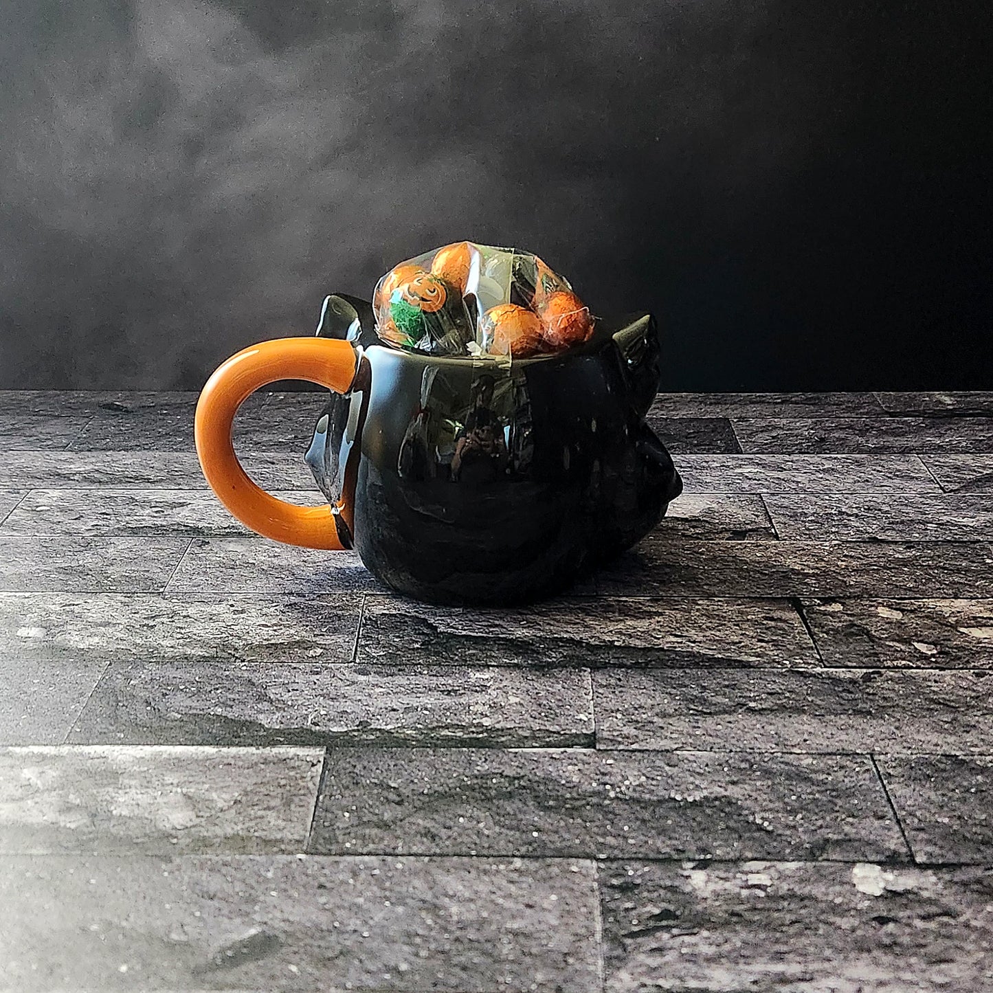 Scaredy Cat Halloween Gift Mug with Chocolate