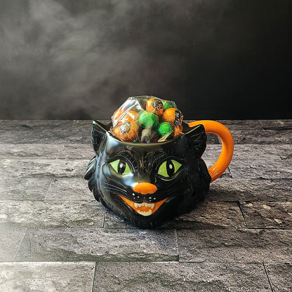 Scaredy Cat Halloween Gift Mug with Chocolate