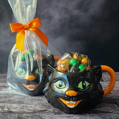 Scaredy Cat Halloween Gift Mug with Chocolate