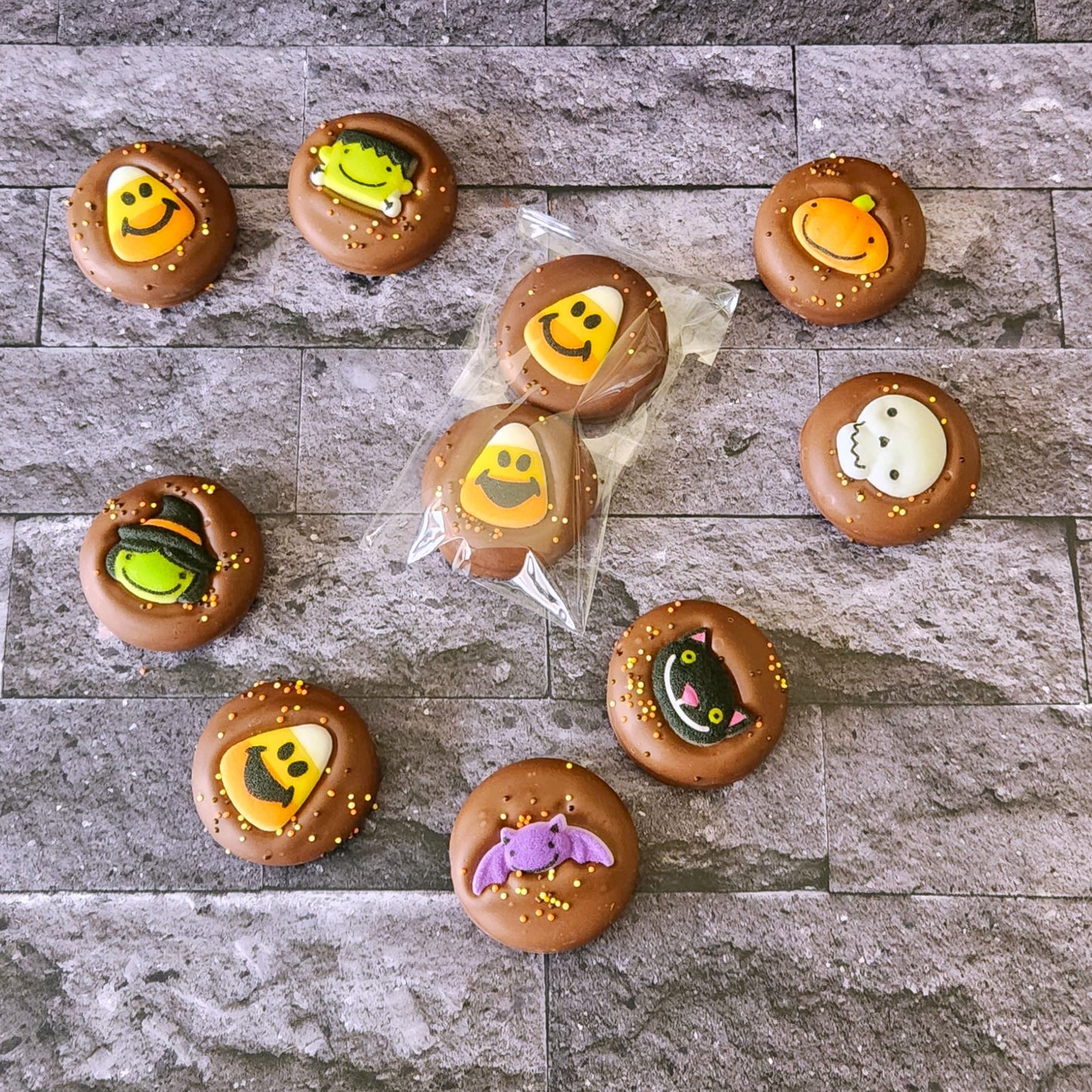 Halloween Themed Oreo Cookies Covered in Chocolate