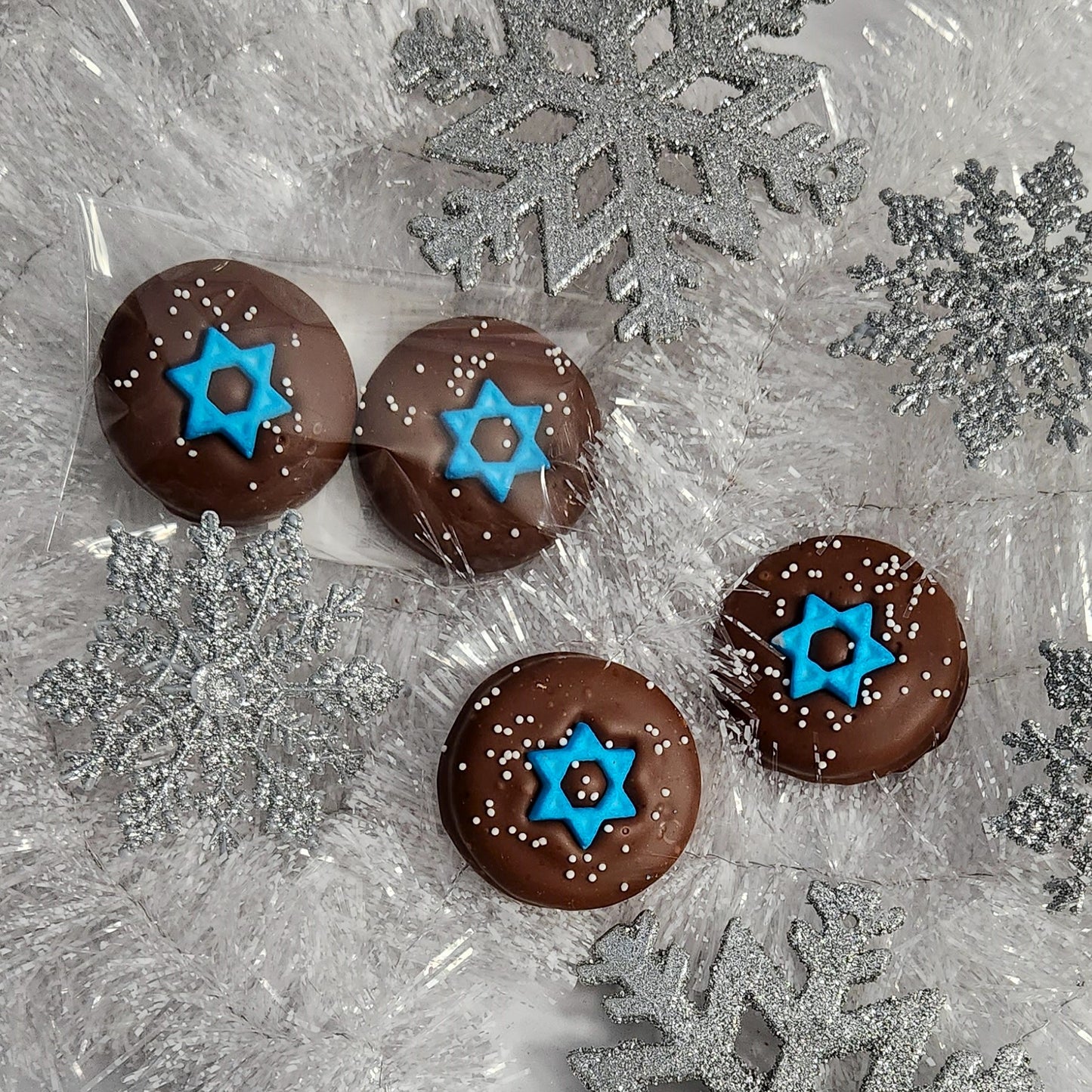 Hanukkah Themed Oreo Cookies Covered in Chocolate