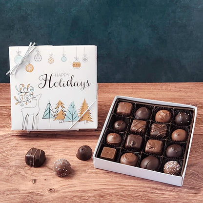 Winter Holiday Reindeer Themed Box with Popular Assortment