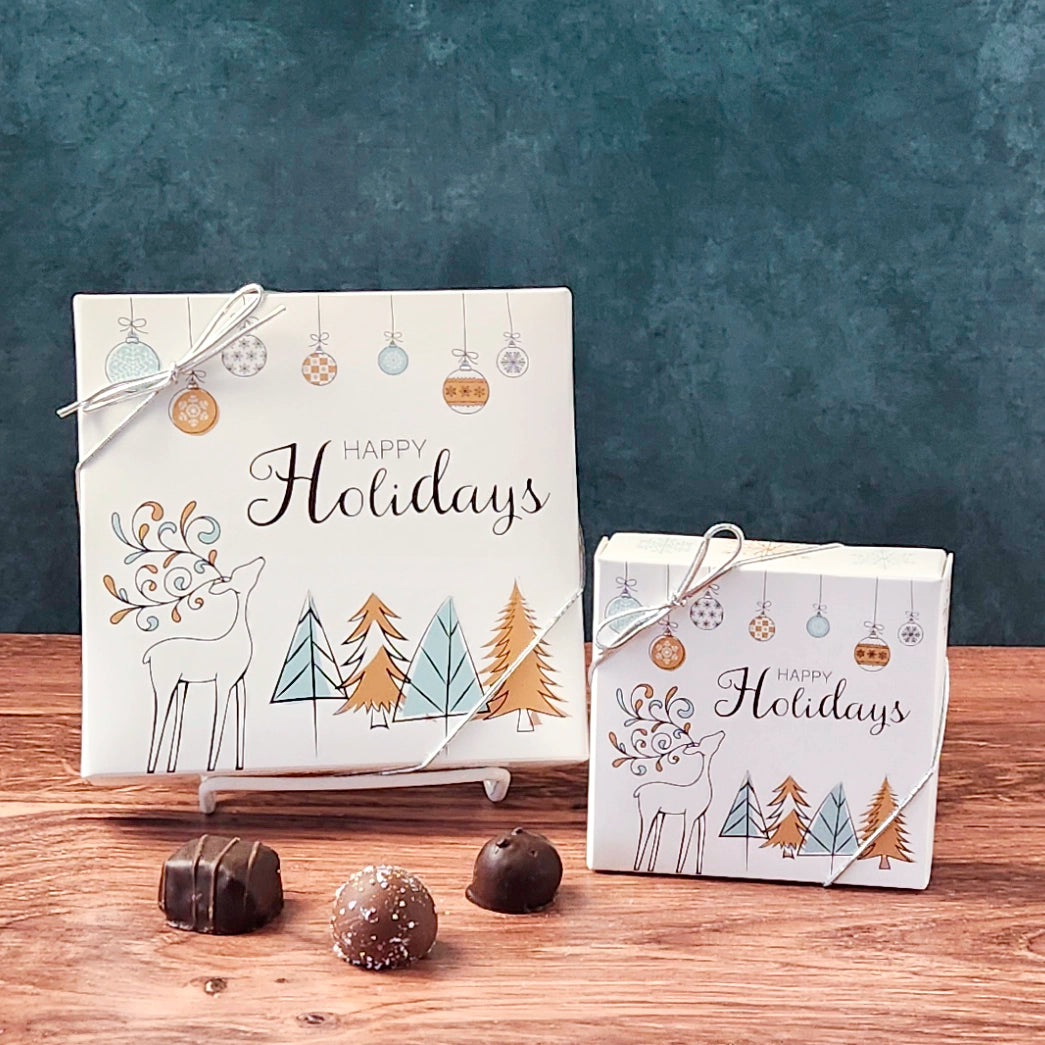Winter Holiday Reindeer Themed Box with Popular Assortment