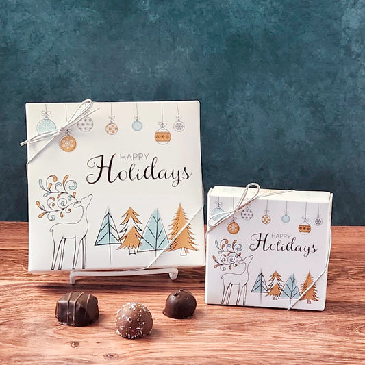Winter Holiday Reindeer Themed Box with Popular Assortment