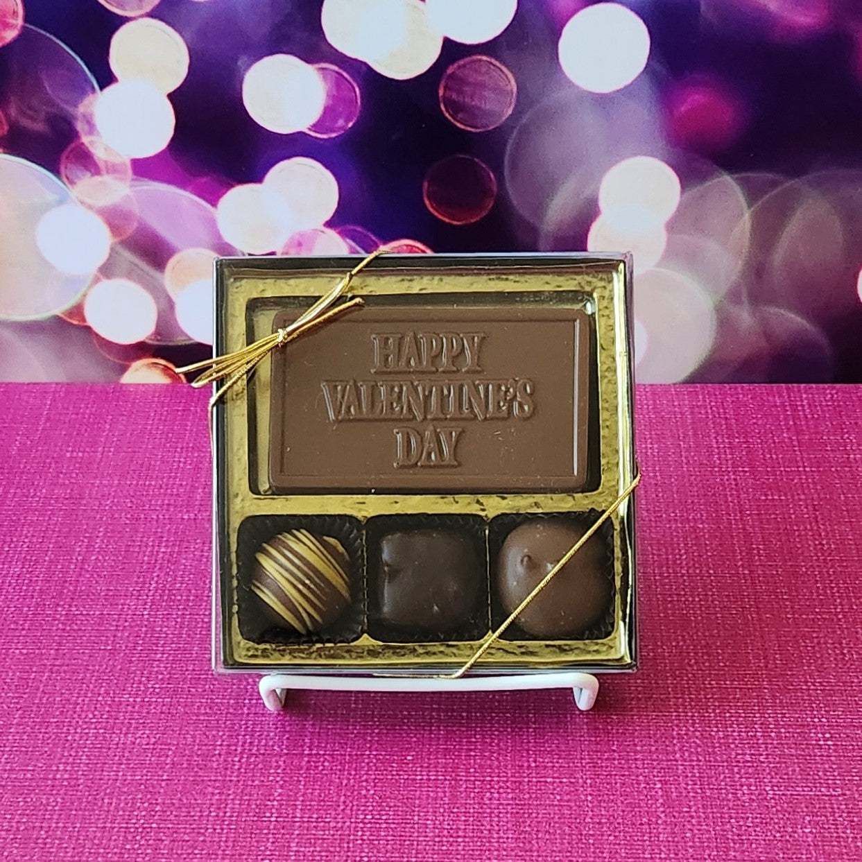 A small box of chocolates makes the perfect thinking of you gift for Valentine's Day.