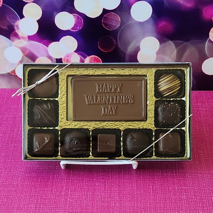 Our 9 Piece Happy Valentine's Day box of chocolates makes a great gift for your sweetheart this holiday.