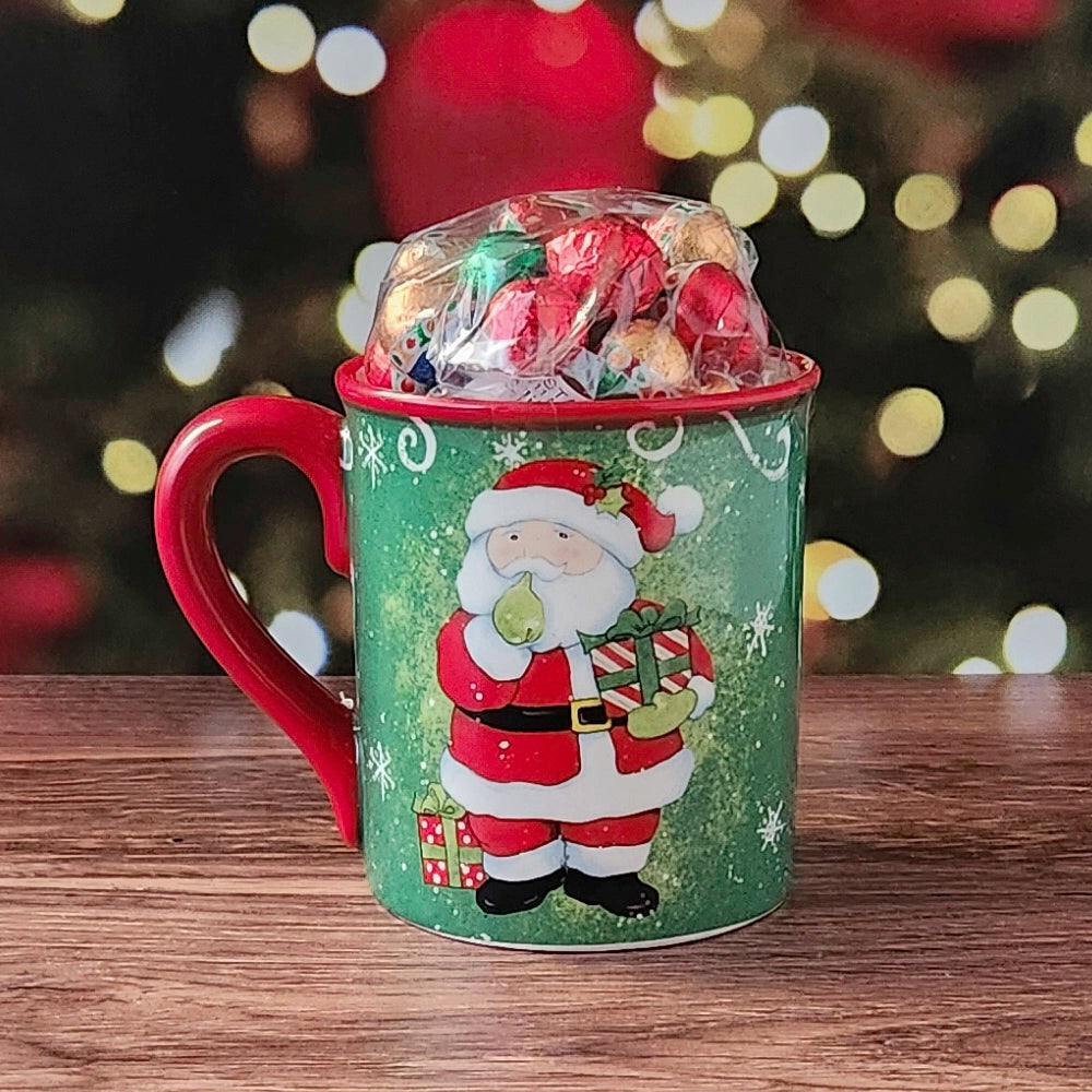 Holiday Magic Gift Mug with Milk Chocolate Foil Ornaments