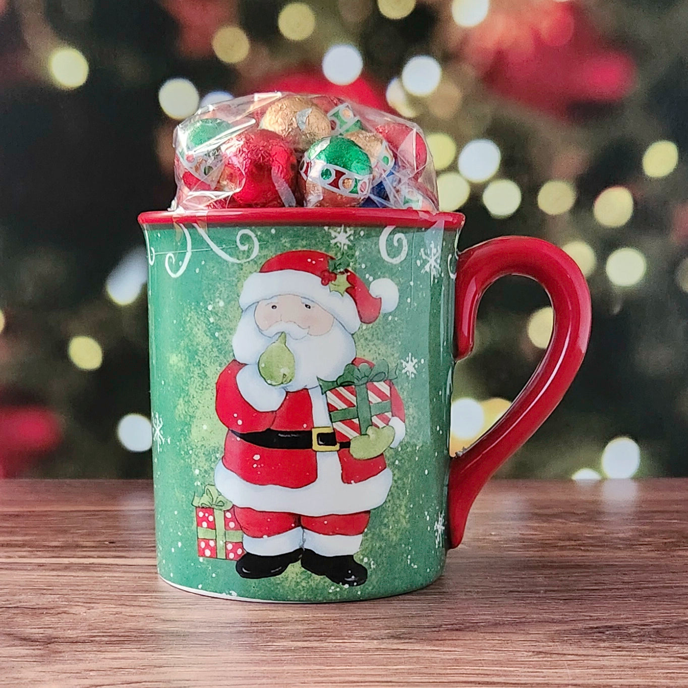 Holiday Magic Gift Mug with Milk Chocolate Foil Ornaments