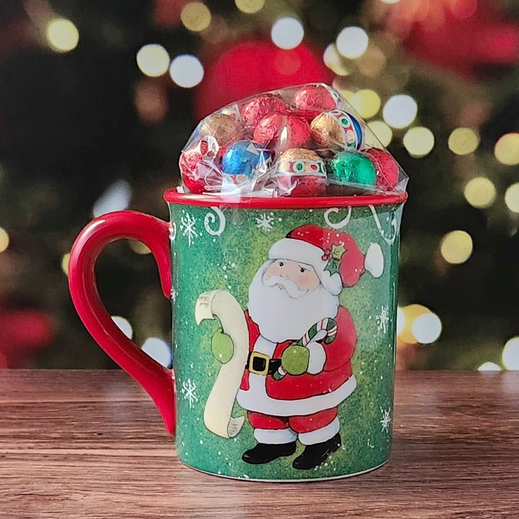 Holiday Magic Gift Mug with Milk Chocolate Foil Ornaments