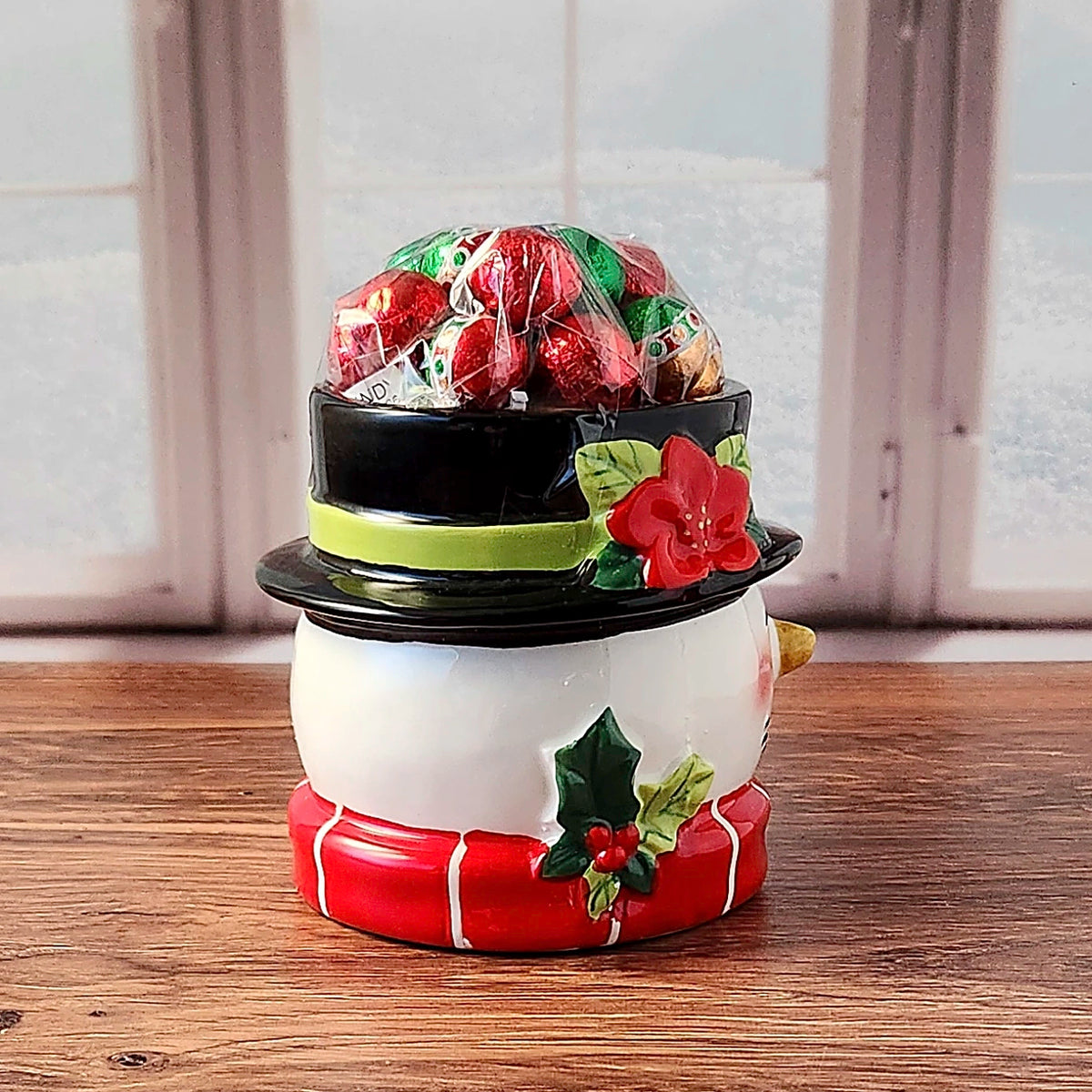Holiday Magic Snowman Gift Mug with Chocolate