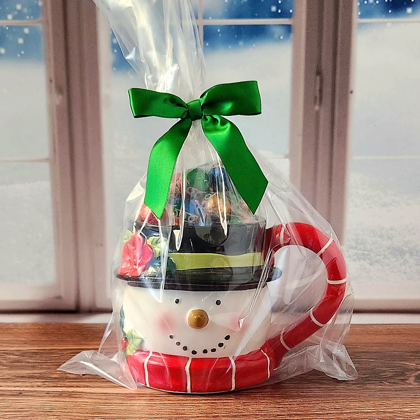 Holiday Magic Snowman Gift Mug with Chocolate