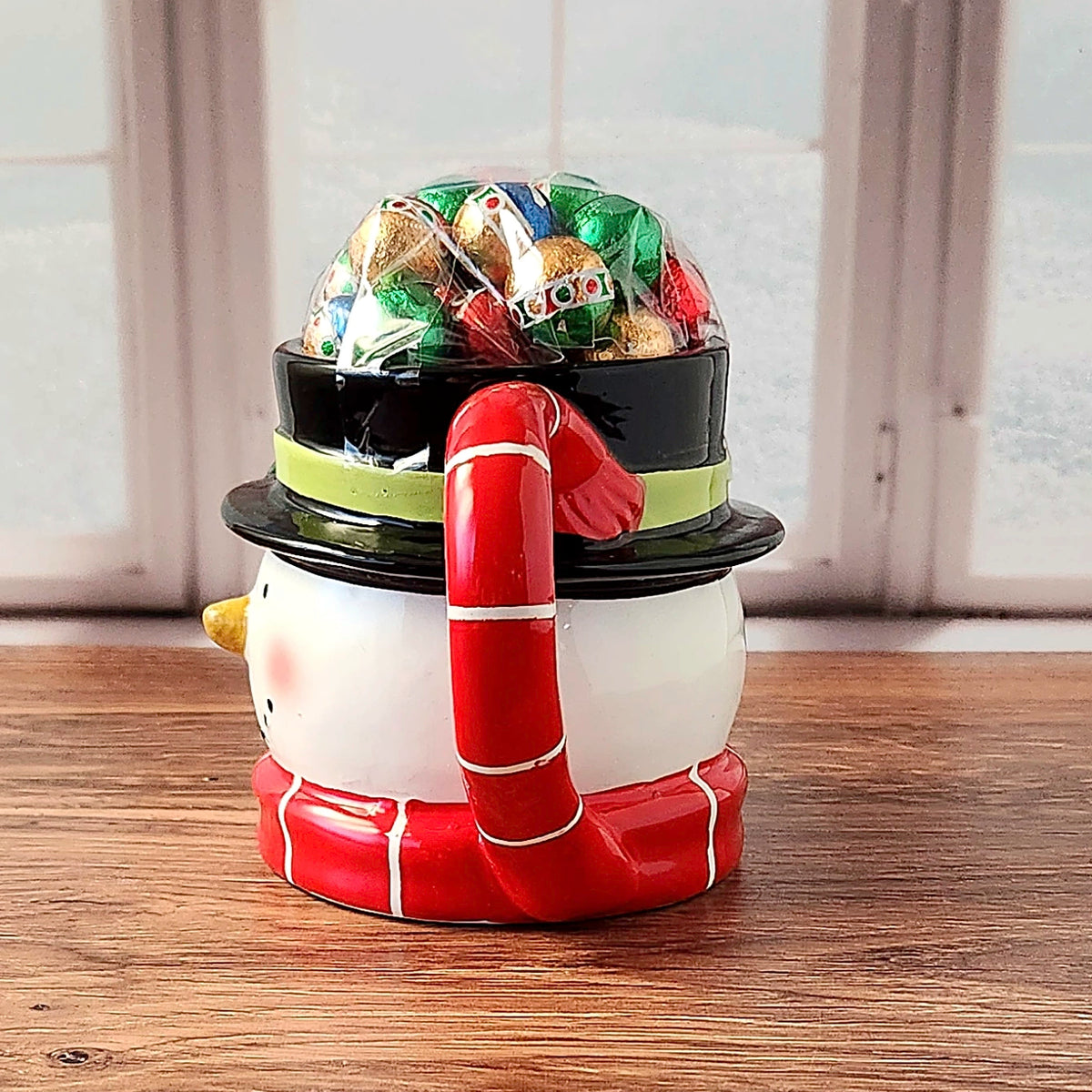 Holiday Magic Snowman Gift Mug with Chocolate