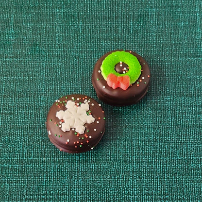 Winter Themed Oreo Cookies Covered in Chocolate
