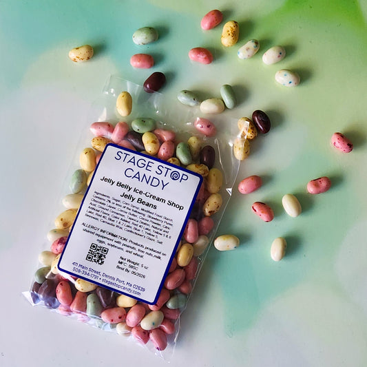 Scoop up the fun with our 5-ounce bag of Jelly Belly Ice-Cream Shop Jelly Beans!  These delightful beans bring the ice cream parlor to you with flavors inspired by Cold Stone® favorites.