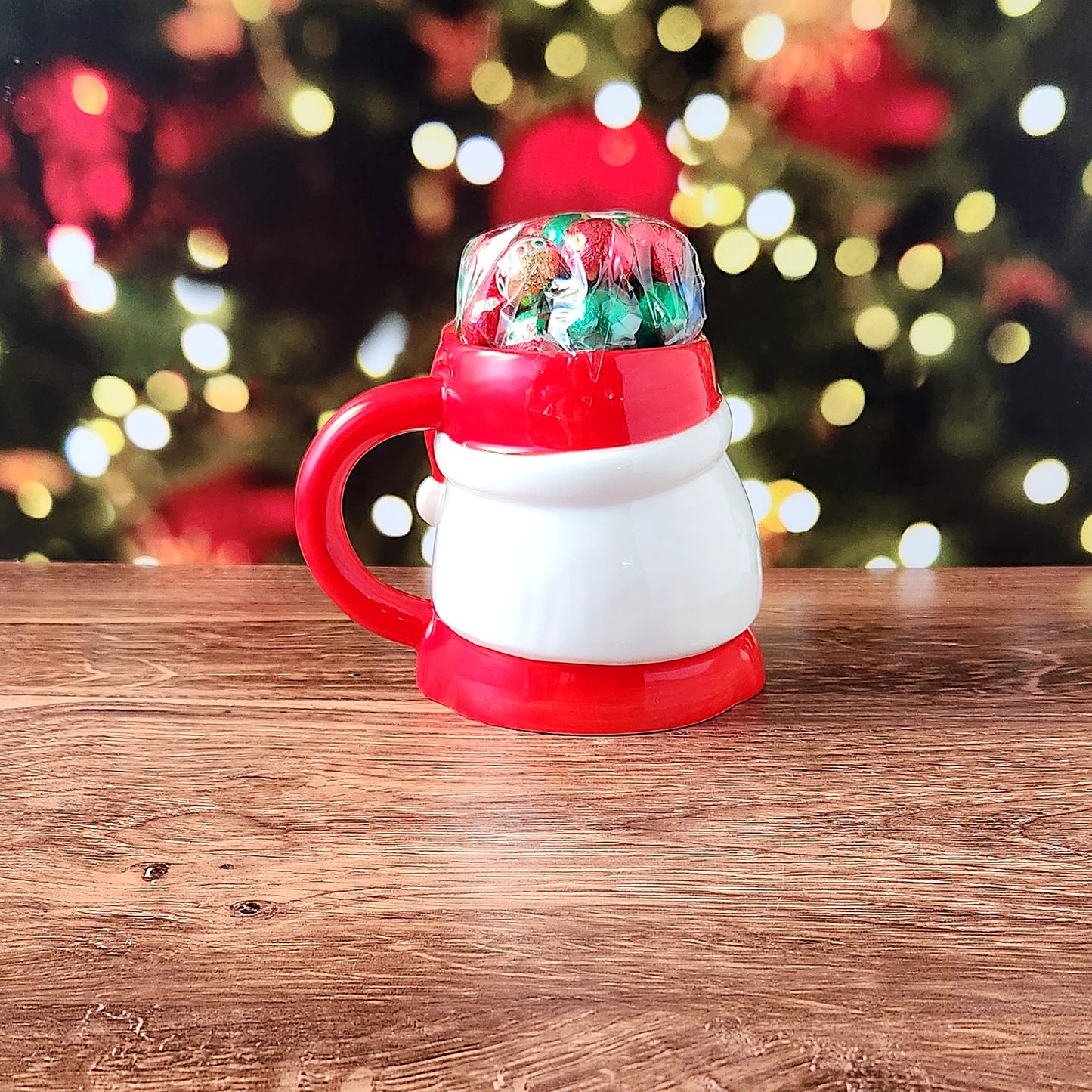 Whimsical Santa Gift Mug with Chocolate