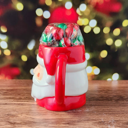 Whimsical Santa Gift Mug with Chocolate