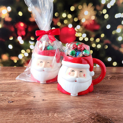 Whimsical Santa Gift Mug with Chocolate