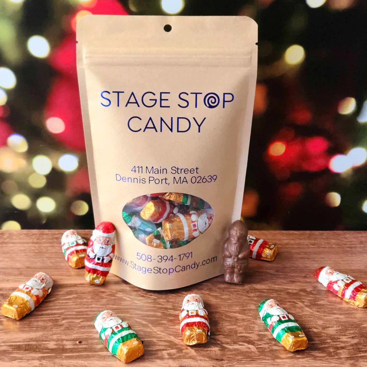 Bring Santa’s magic to your celebrations with our delightful Milk Chocolate Foil Santas!  These festive Santas are wrapped in colorful foil, making them perfect for adding cheer to stockings, gift bags, or holiday displays. Each 7-ounce bag is filled with these sweet, jolly treats, ready to spread holiday joy to friends, family, or simply to treat yourself.