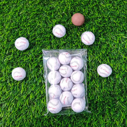 Foiled Milk Chocolate baseballs.
12 count bag.