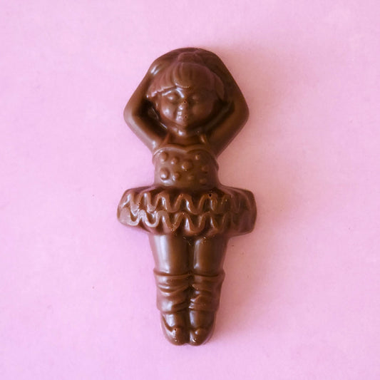 A sweet chocolate ballet dancer available in Milk Chocolate. 