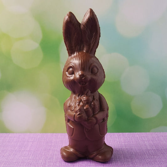 Milk Chocolate Mr. Bunny - Semi solid 3D milk chocolate bunny.  
