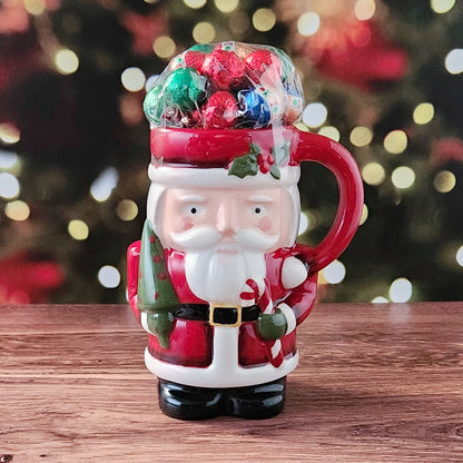 Nutcracker Mug Filled with Milk Chocolate Foiled Ornaments
