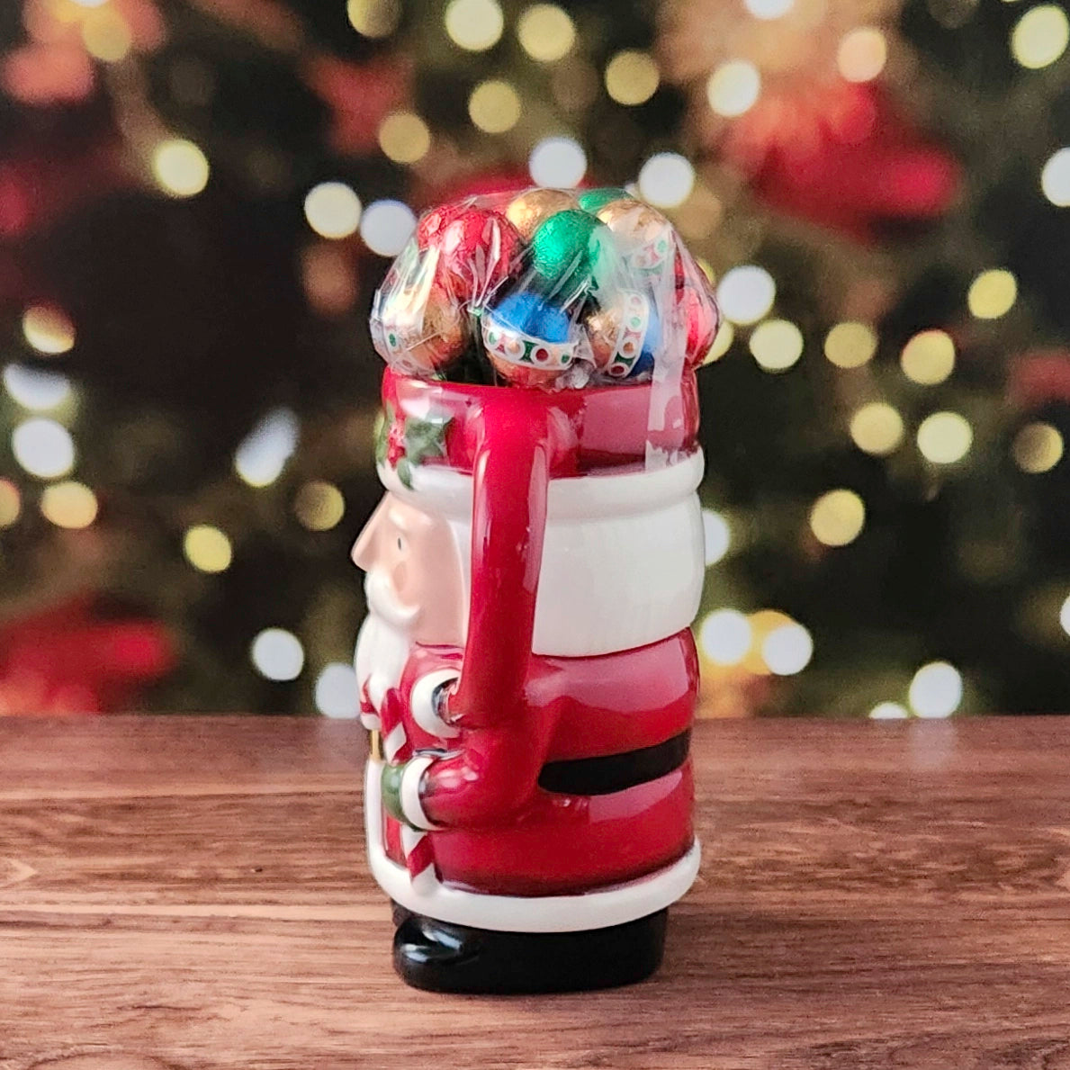Nutcracker Mug Filled with Milk Chocolate Foiled Ornaments