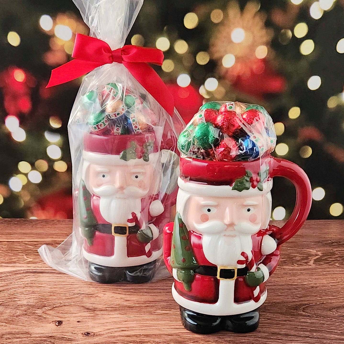 Nutcracker Mug Filled with Milk Chocolate Foiled Ornaments