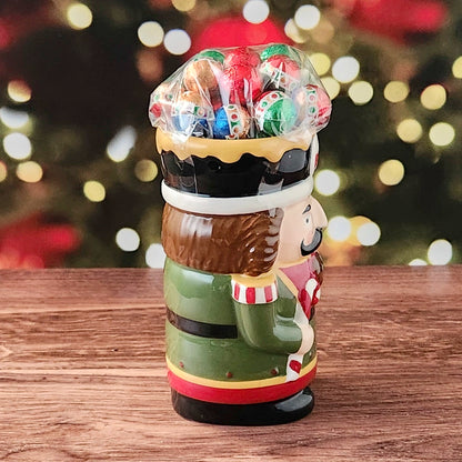 Nutcracker Mug Filled with Milk Chocolate Foiled Ornaments