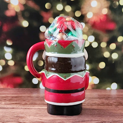 Nutcracker Mug Filled with Milk Chocolate Foiled Ornaments