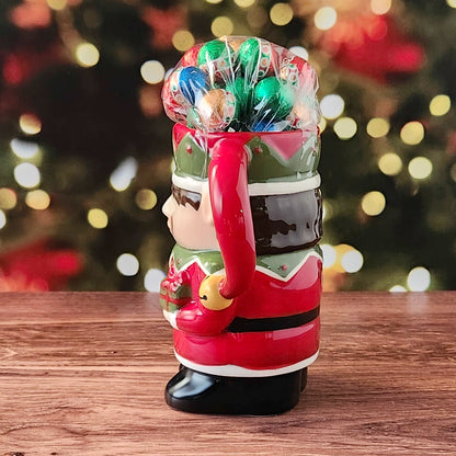Nutcracker Mug Filled with Milk Chocolate Foiled Ornaments
