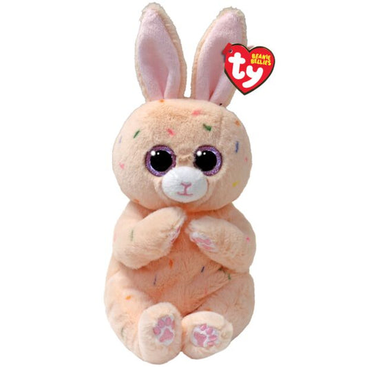 Peaches, the peach stuffed bunny from TY is covered in candy sprinkles, perfect to match with some of Stage Stop Candy's confections