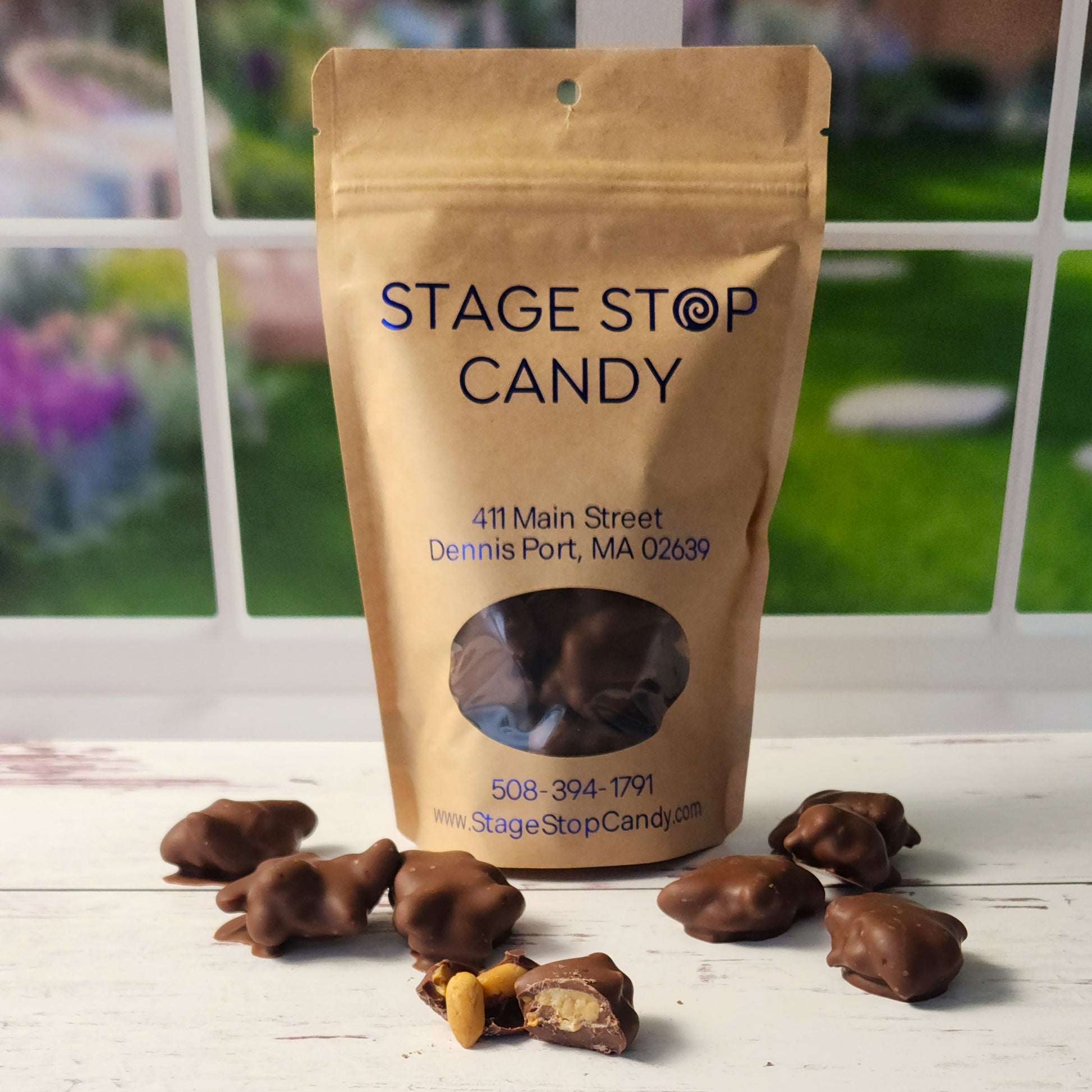 Creamy Milk Chocolate covers crunchy peanuts in our Milk Chocolate Peanut Clusters. Each bag is packed to 6 ounces.