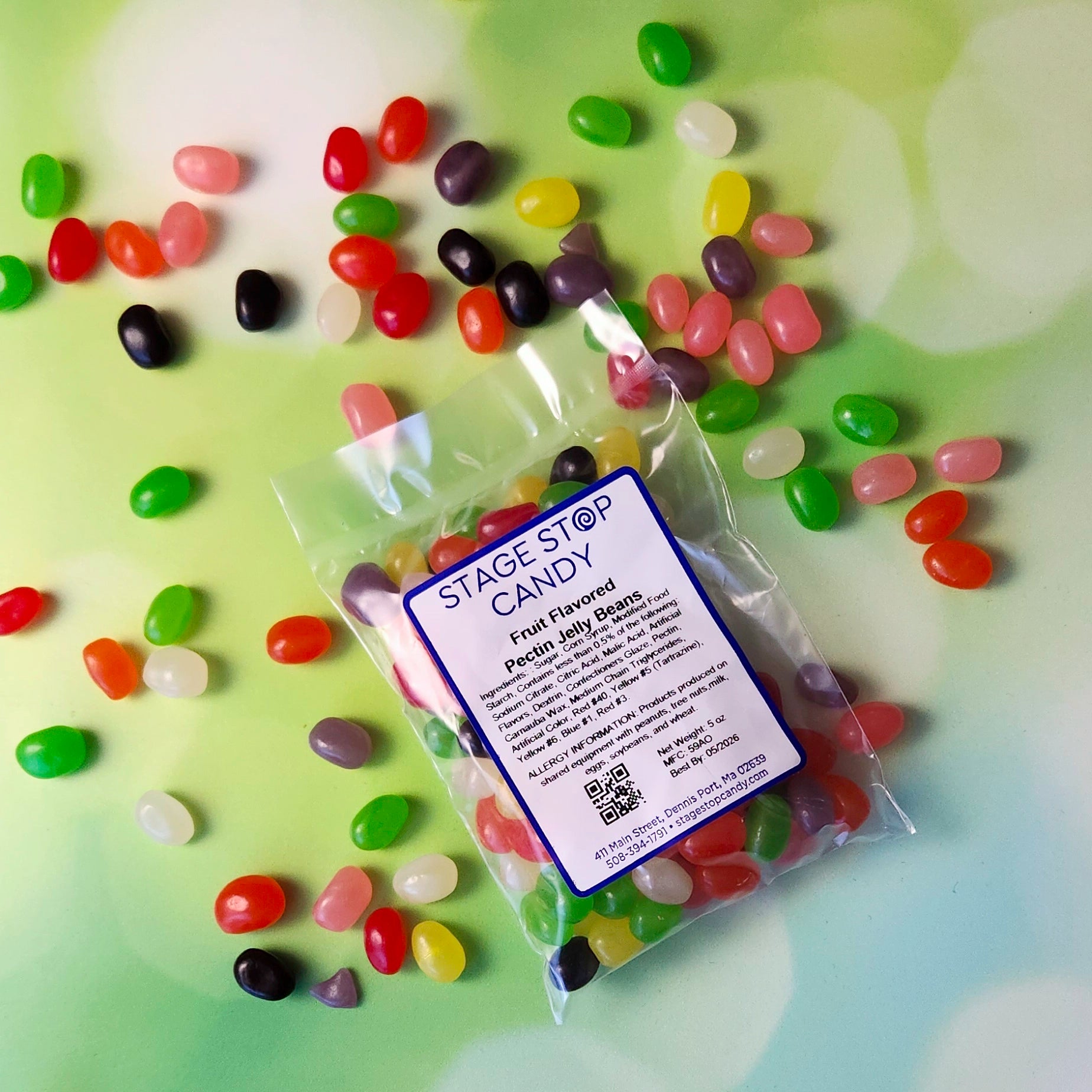 These classic Pectin Fruit Flavored Jelly Beans are a crowd favorite! 
5 ounce bag.