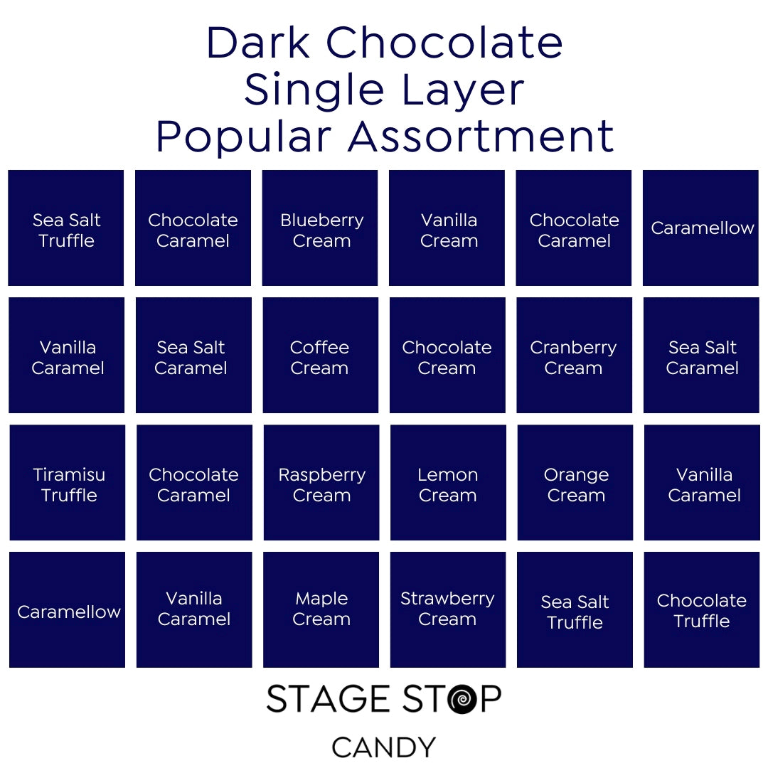 Dark Chocolate Single Layer Popular Assortment flavor guide