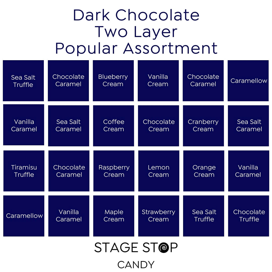 Dark Chocolate Two Layer Popular Assortment flavor guide