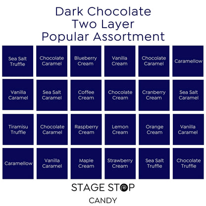 Dark Chocolate Two Layer Popular Assortment flavor guide