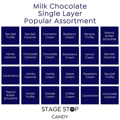 Milk Chocolate Single Layer Popular Assortment flavor guide