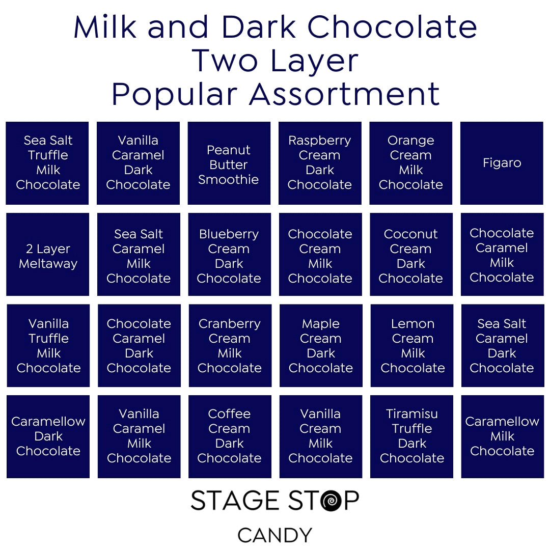 Milk and Dark Chocolate Two Layer Popular Assortment flavor guide