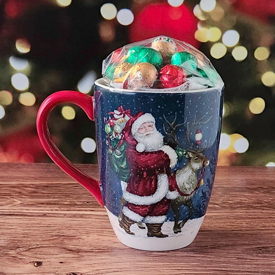Secret Santa Christmas Mug, Chocolate Filled