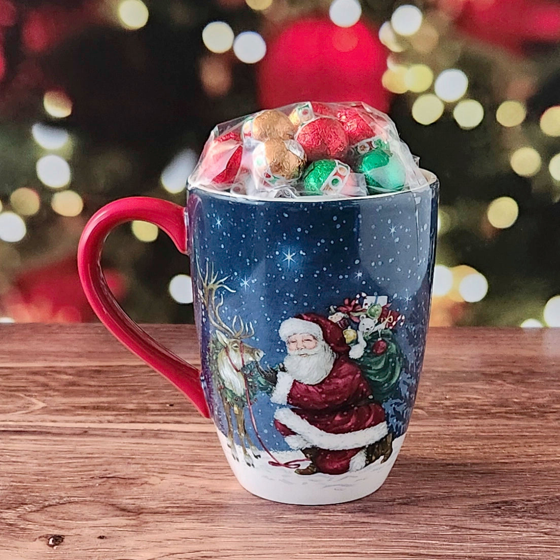 Secret Santa Christmas Mug, Chocolate Filled