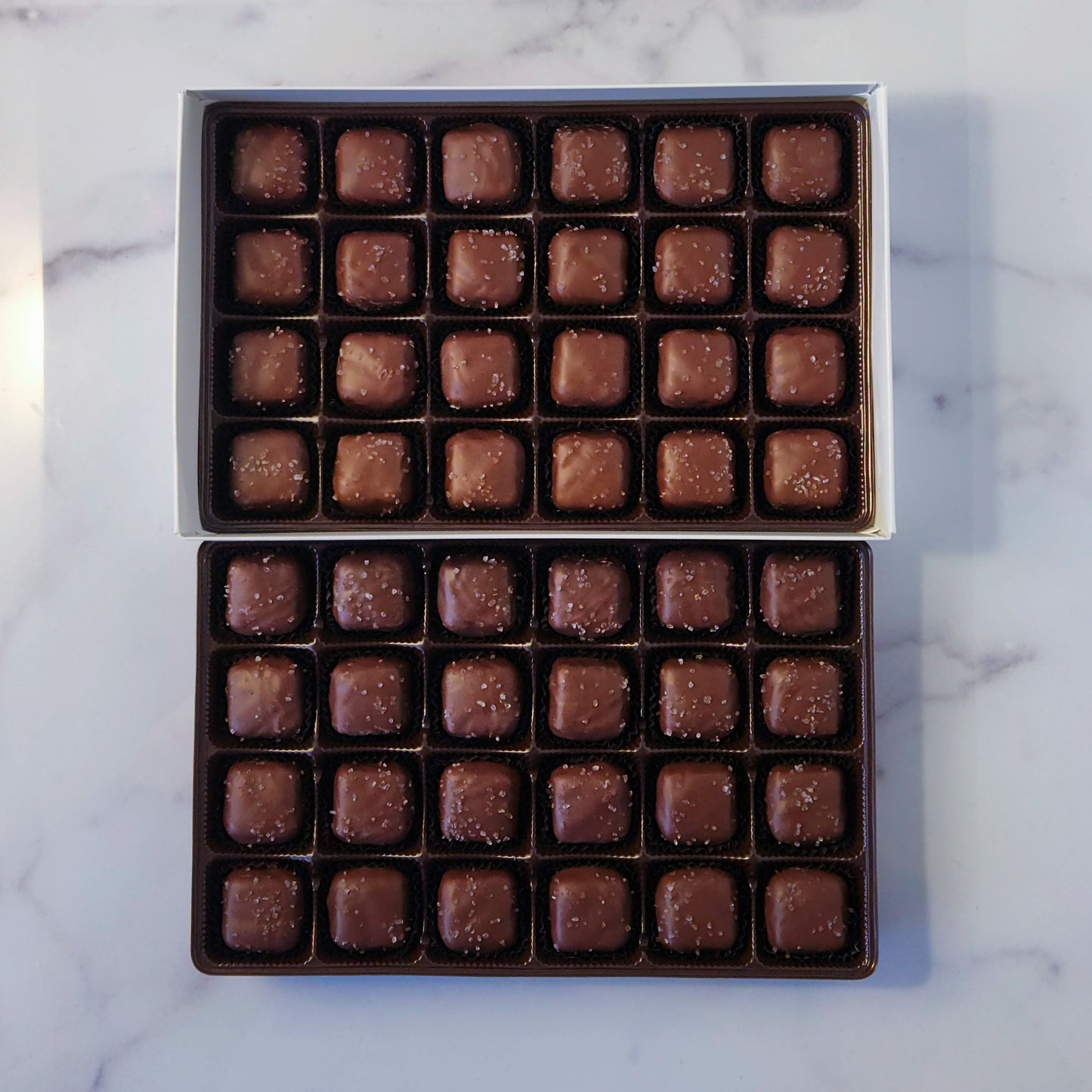 48  Piece - 2 layer box of Milk Chocolate Sea Salt Caramels