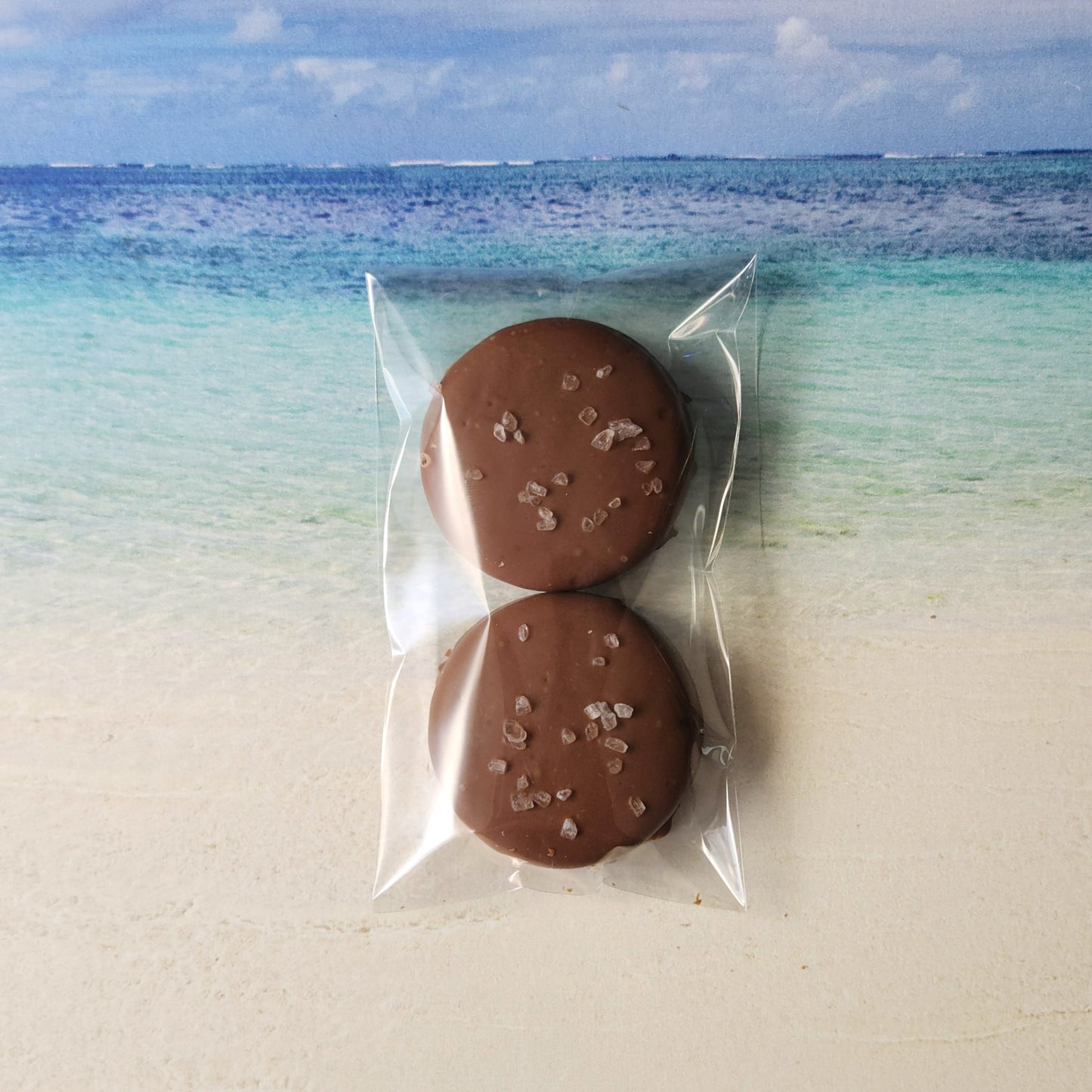 Salty meets sweet with our chocolate covered oreo cookies topped with sea salt.