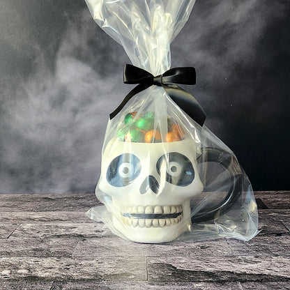 Grinning Skull Halloween Gift Mug with Chocolate